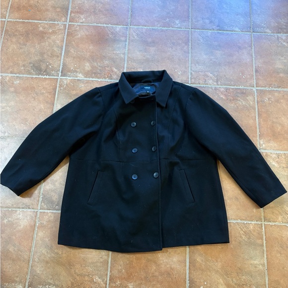 TORRID Button Front Coat Trench Dressy - Black - Size 4 Office Business Casual - Picture 1 of 15